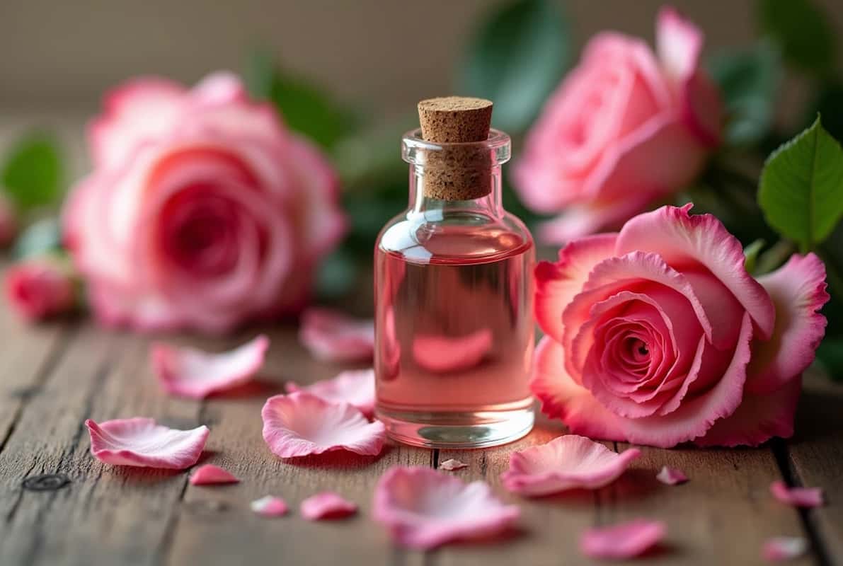 گلاب گل عطر طبیعی از گلبرگ های تازه